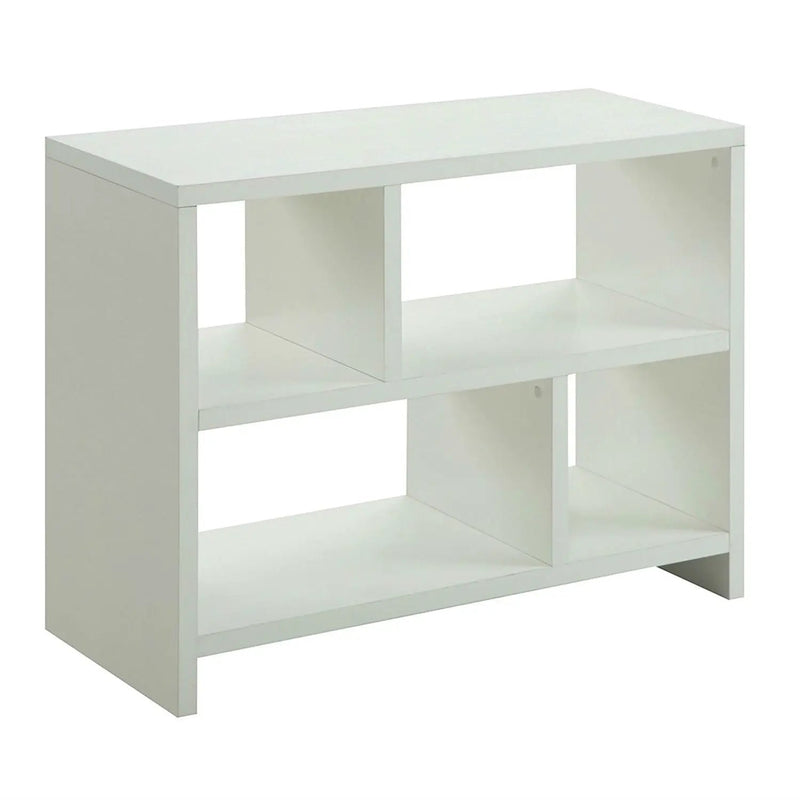 White 2-Shelf Modern Bookcase Console Table by HomePacific
