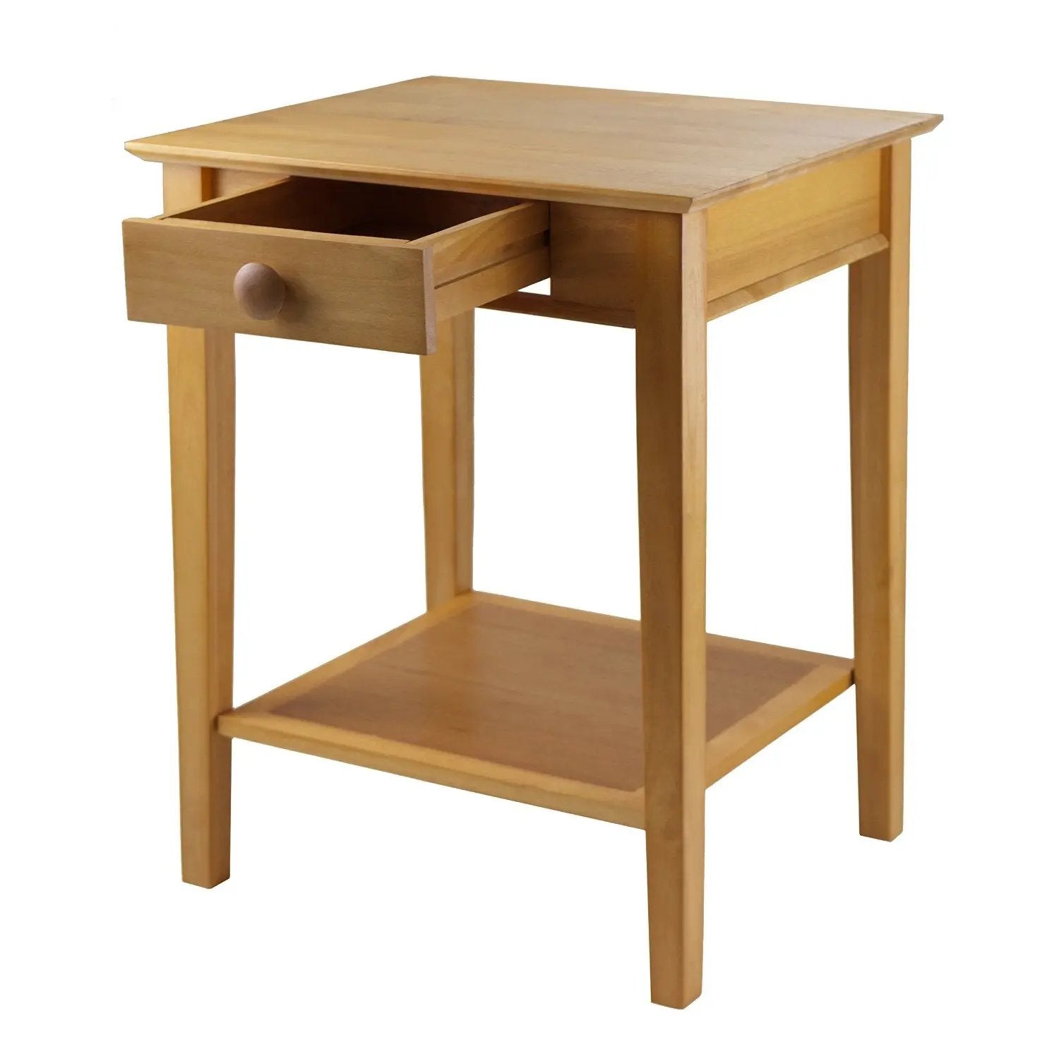 Modular Wooden Printer Stand with Drawer and Bottom Shelf in Honey by HomePacific