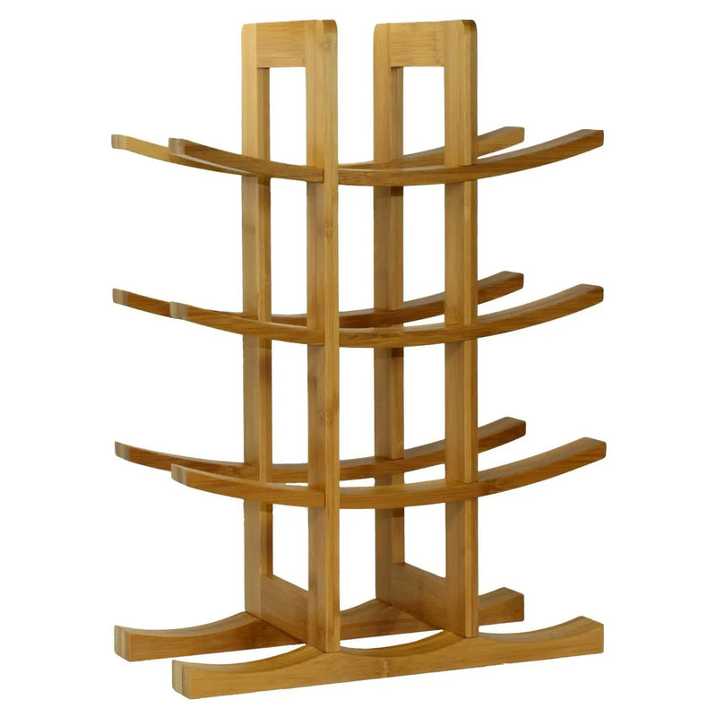 12-Bottle Wine Rack Modern Asian Style in Natural Bamboo by HomePacific