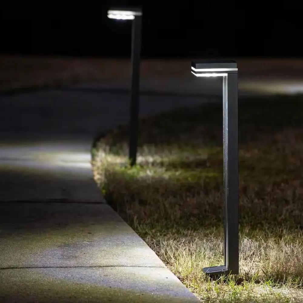 Set of 2 - Modern Outdoor Solar Light White LED Path Outdoor Yard Lighting by HomePacific