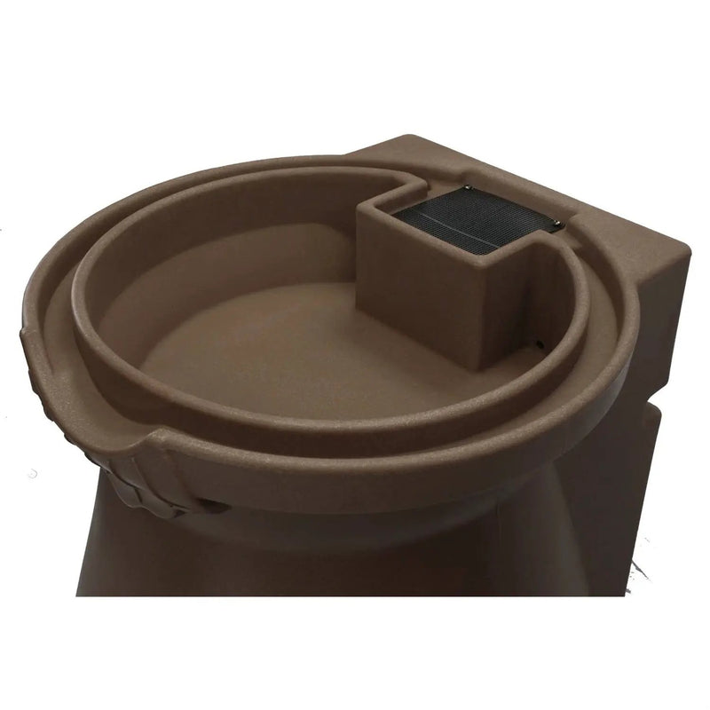 Brown Oak 65 Gallon Plastic Urn Rain Barrel with Planter Top by HomePacific
