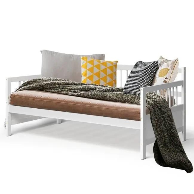 Twin size 2-in-1 Wood Daybed Frame Sofa Bed in White Finish by HomePacific