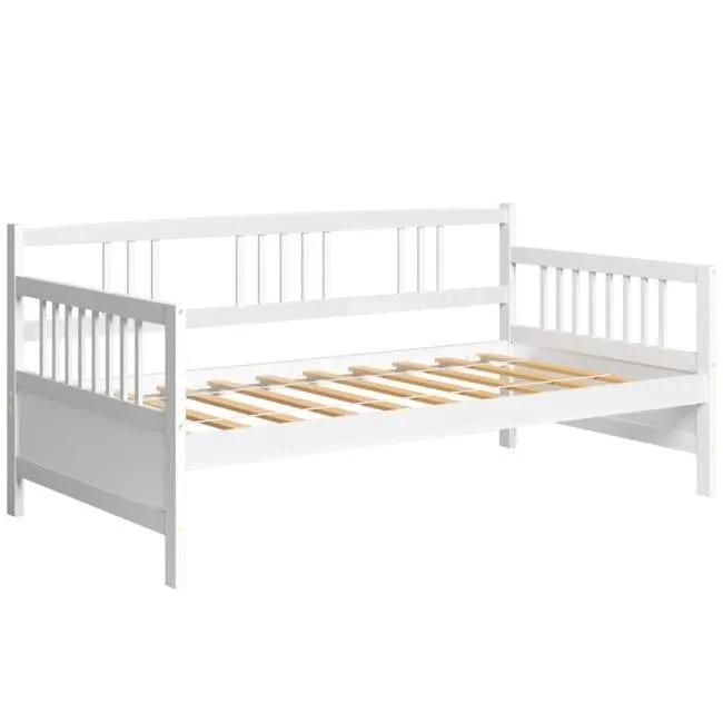Twin size 2-in-1 Wood Daybed Frame Sofa Bed in White Finish by HomePacific