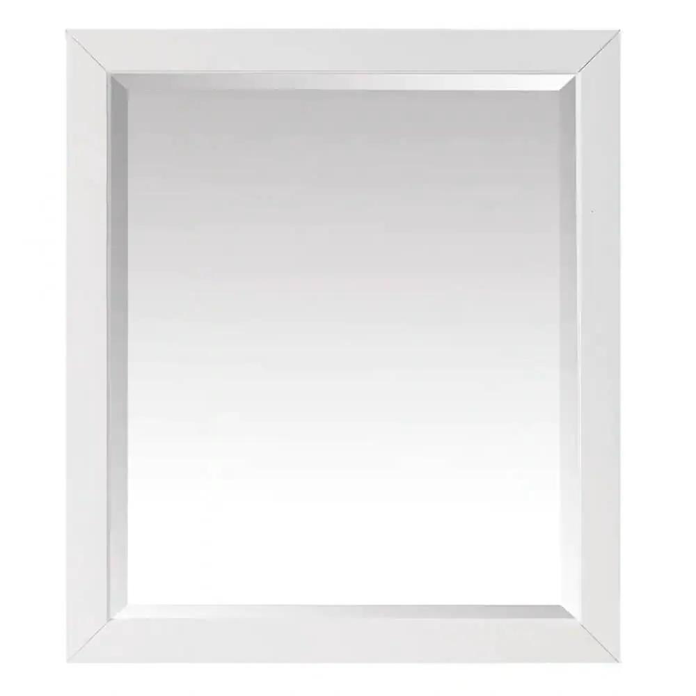 32-in x 28-in Bathroom Wall Mirror with White Solid Wood Frame by HomePacific