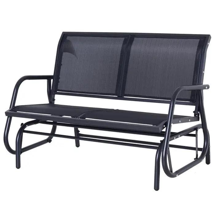 2 Seater Mesh Outdoor Patio Swing Glider Dark Gray by HomePacific