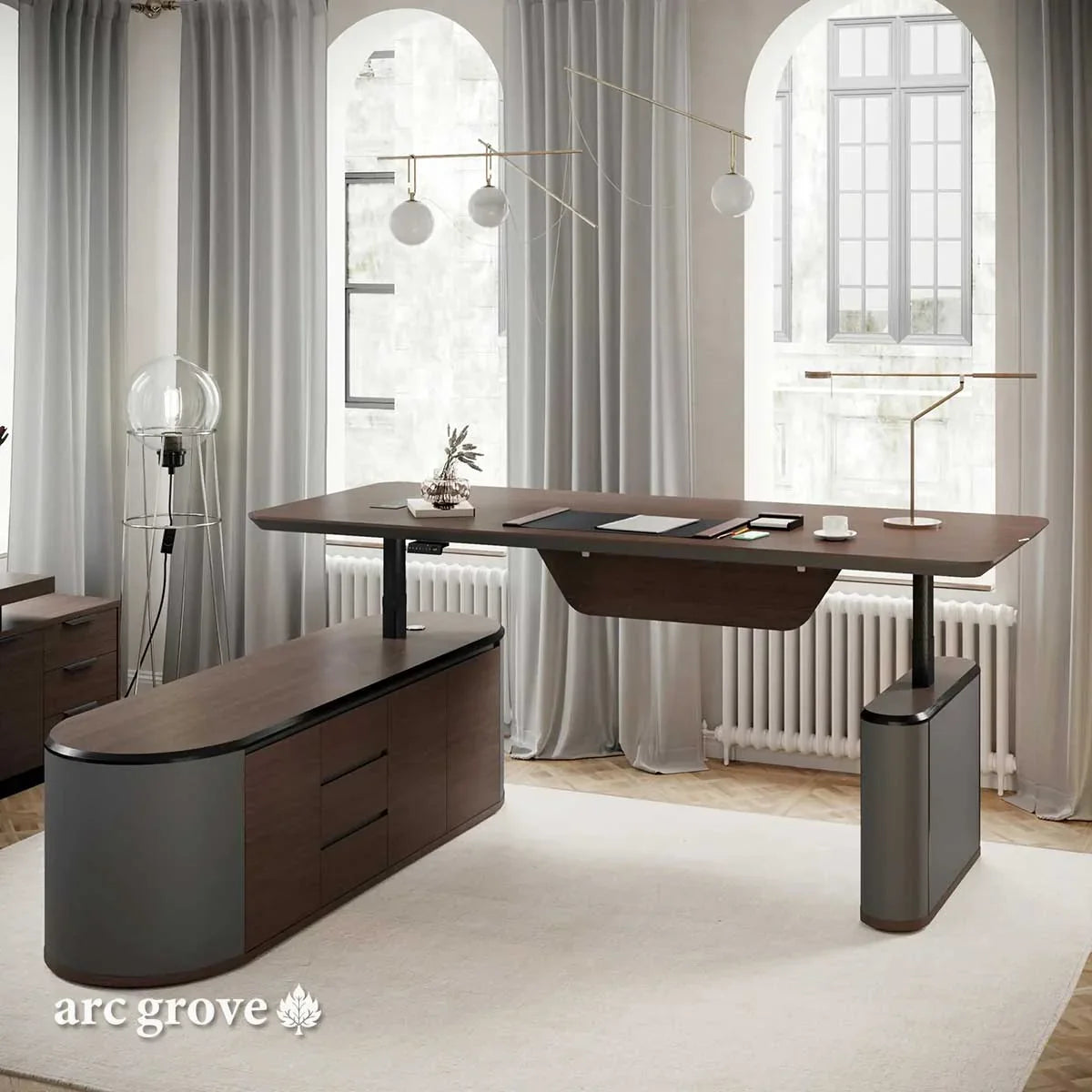 Sawyer · L-Shaped Executive Standing Desk, Adjustable Height, photo 6 of 16