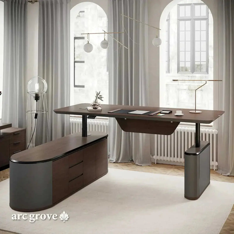 Sawyer · L-Shaped Executive Standing Desk, Adjustable Height by Arc Grove