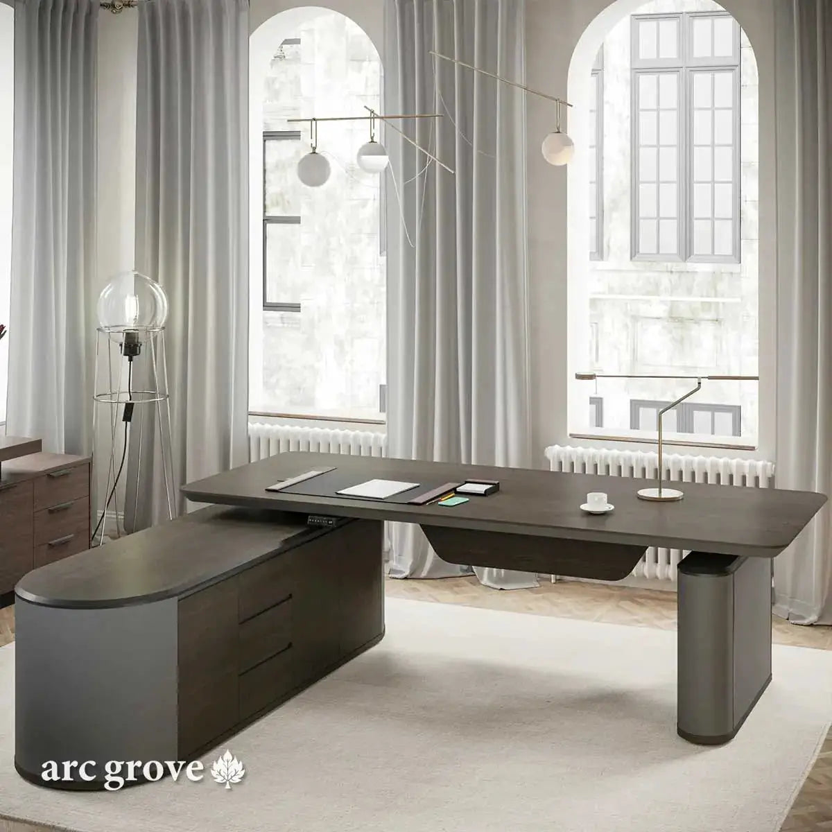 Sawyer · L-Shaped Executive Standing Desk, Adjustable Height by Arc Grove