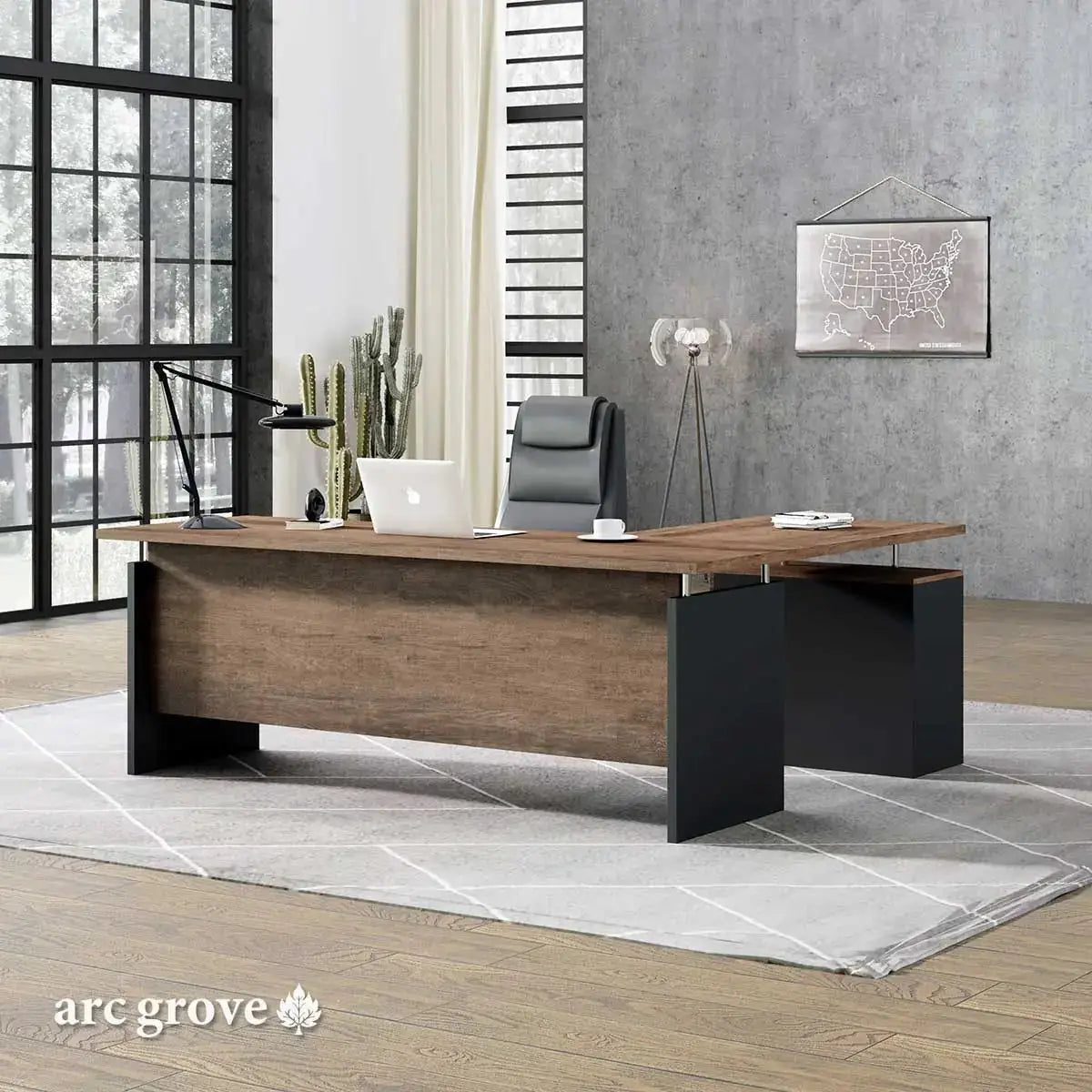 Harwood · Small L-Shaped Executive Desk by Arc Grove