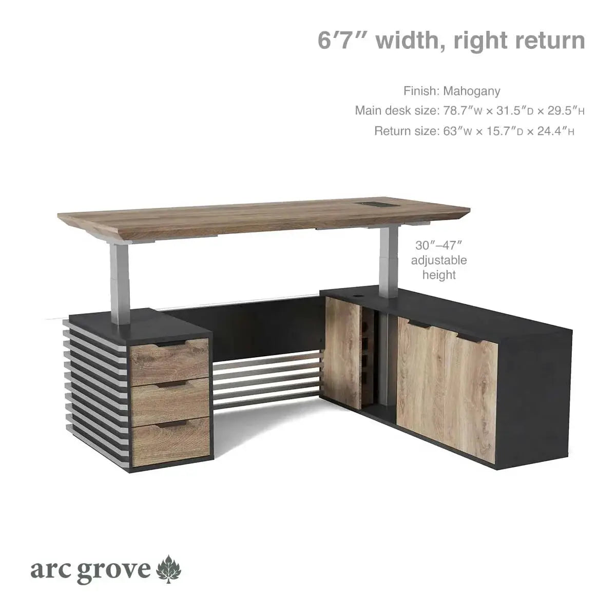 Anderson · L-Shaped Executive Standing Desk, Adjustable Height by Arc Grove