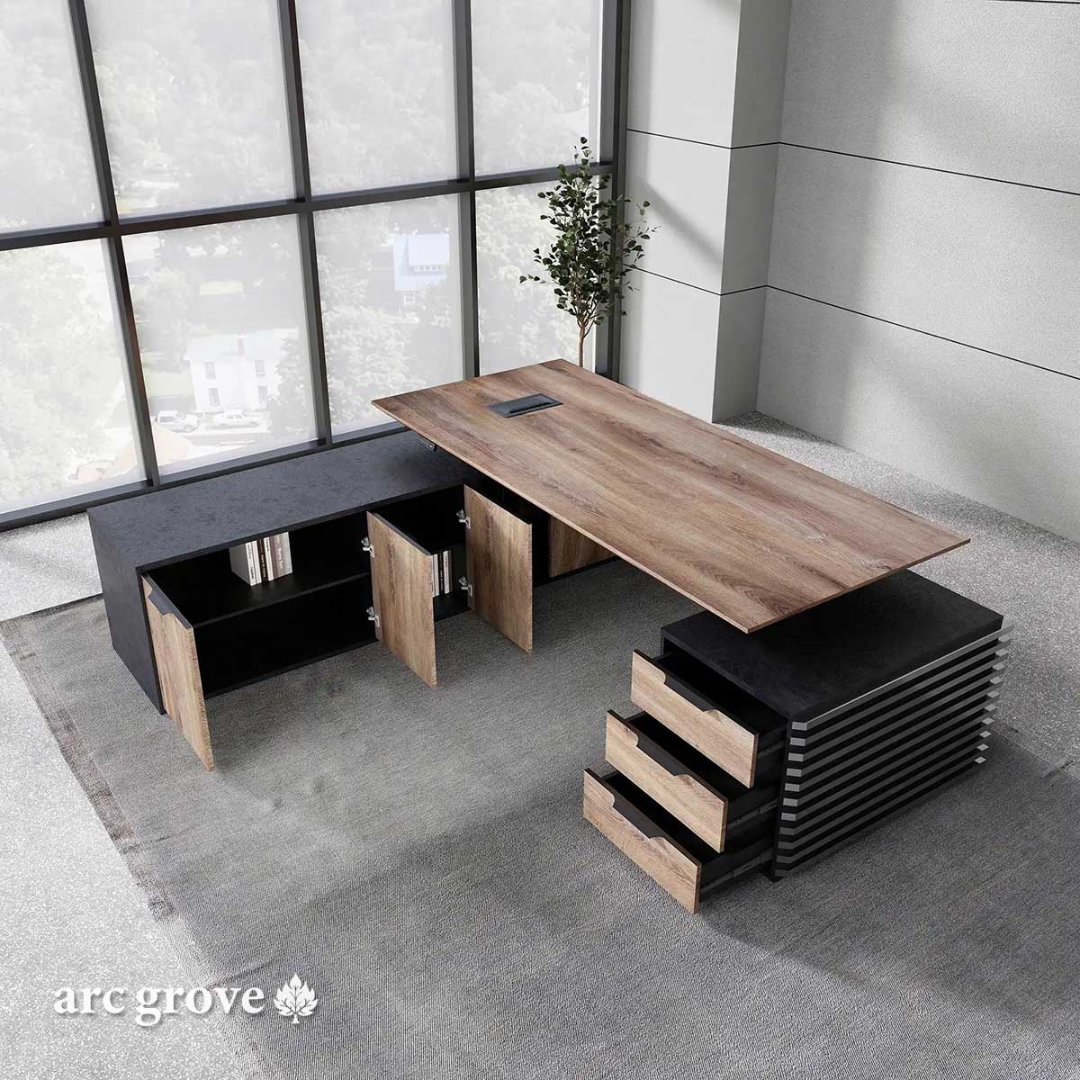 Anderson · L-Shaped Executive Standing Desk, Adjustable Height by Arc Grove