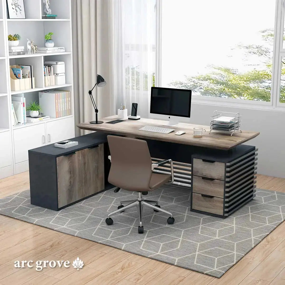Anderson · L-Shaped Executive Standing Desk, Adjustable Height by Arc Grove