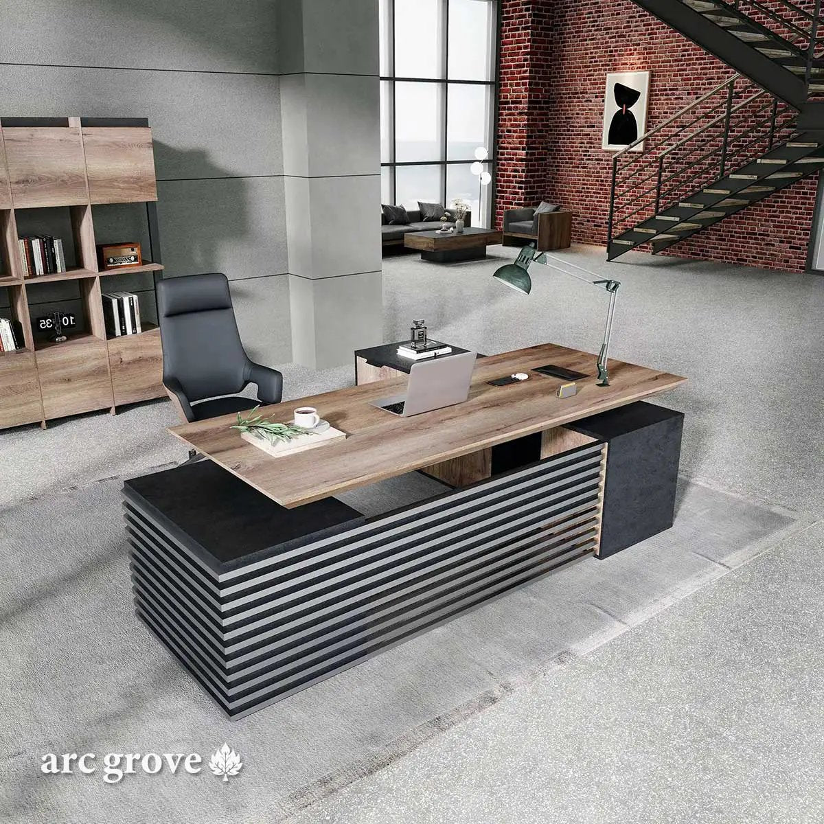 Anderson · L-Shaped Executive Standing Desk, Adjustable Height by Arc Grove