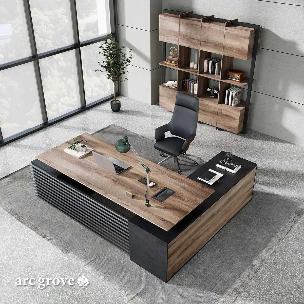 Anderson · L-Shaped Executive Standing Desk, Adjustable Height by Arc Grove