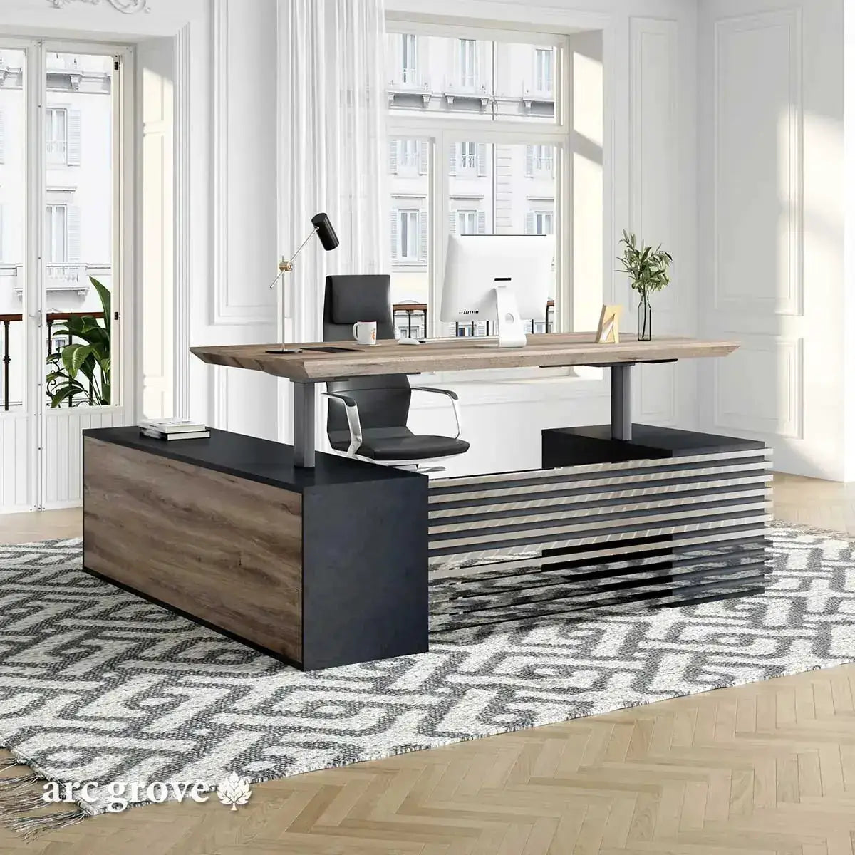 Anderson · L-Shaped Executive Standing Desk, Adjustable Height by Arc Grove