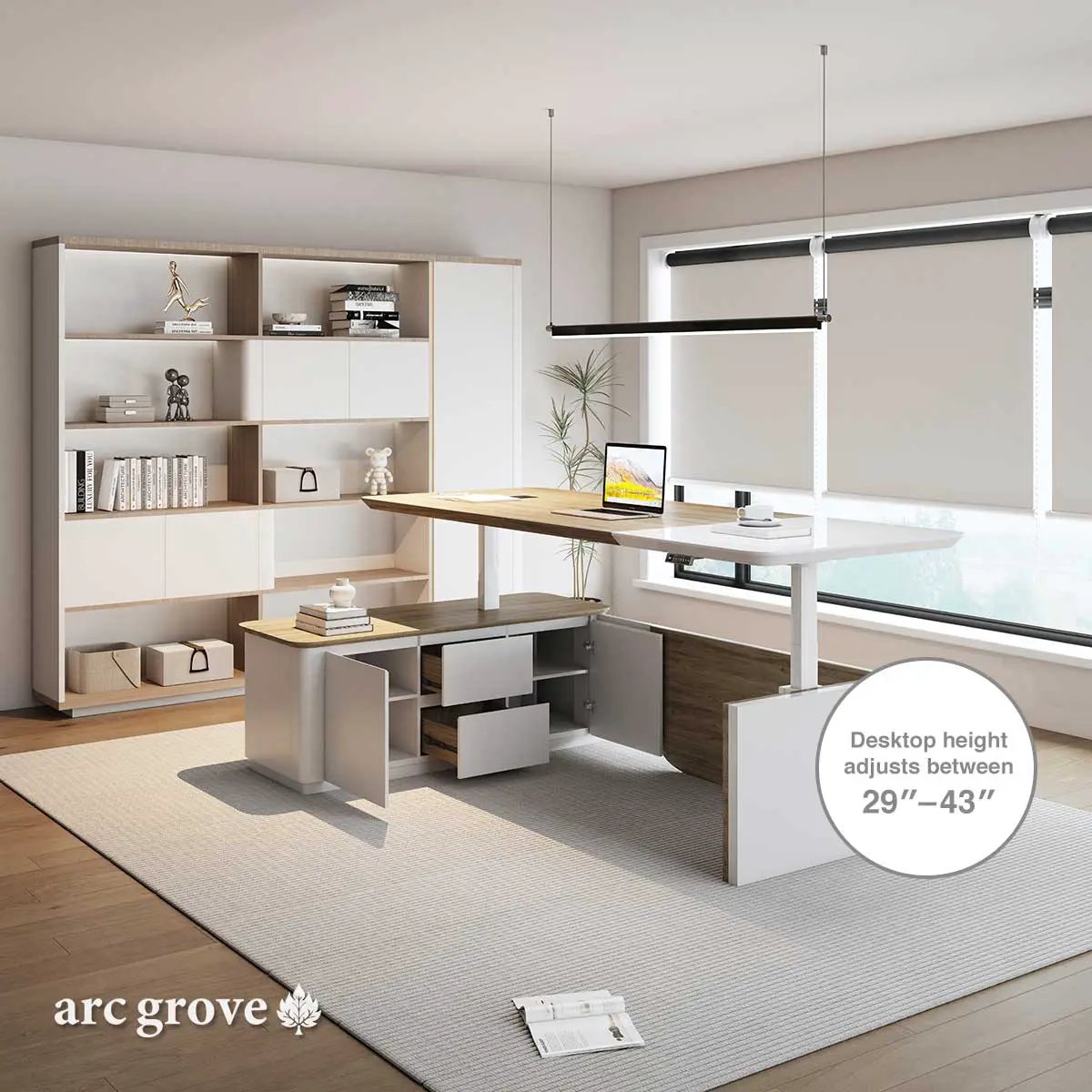 Albion · Executive L-Shaped Standing Desk, Adjustable Height by Arc Grove