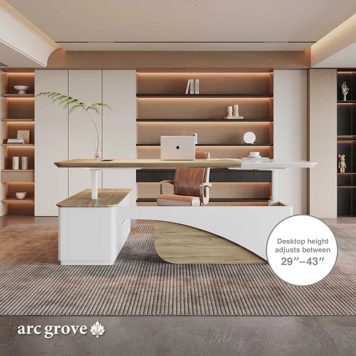 Albion · Executive L-Shaped Standing Desk, Adjustable Height by Arc Grove