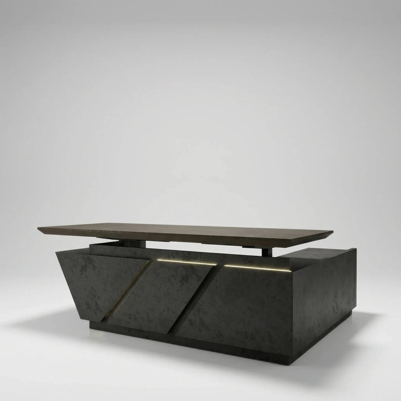Maverick · Standing L-Shaped Executive Desk, Adjustable Height by Arc Grove