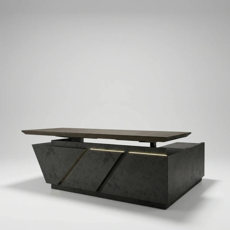 Maverick · Standing L-Shaped Executive Desk, Adjustable Height by Arc Grove