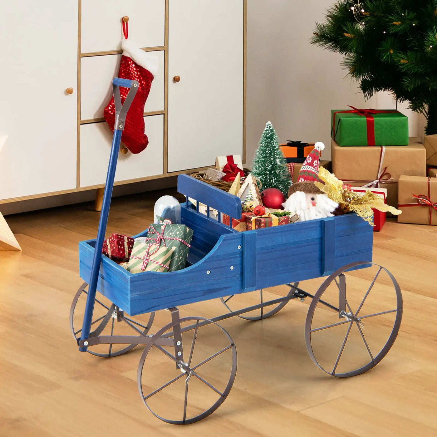 Wooden Wagon Plant Bed by DirectDeals