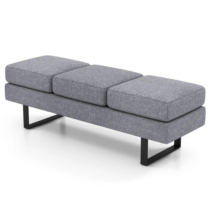 Waiting Room Bench Seating Long Bench with Metal Frame Leg by DirectDeals