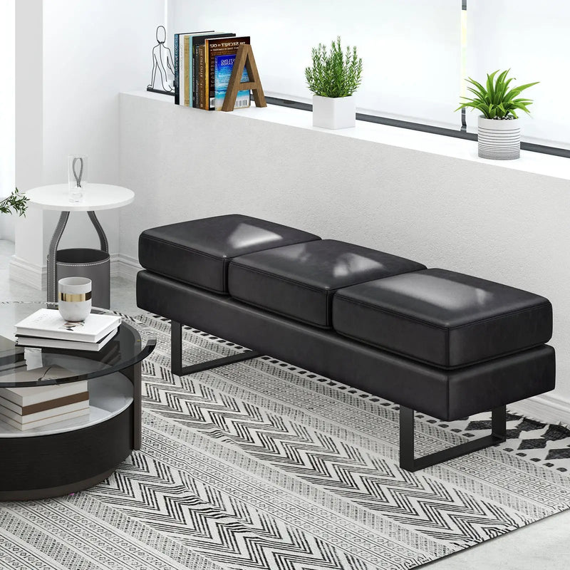 Waiting Room Bench Seating Long Bench with Metal Frame Leg by DirectDeals