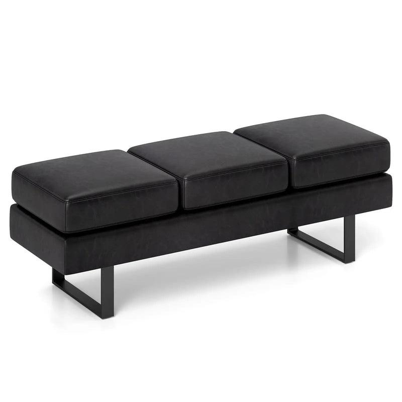 Waiting Room Bench Seating Long Bench with Metal Frame Leg by DirectDeals