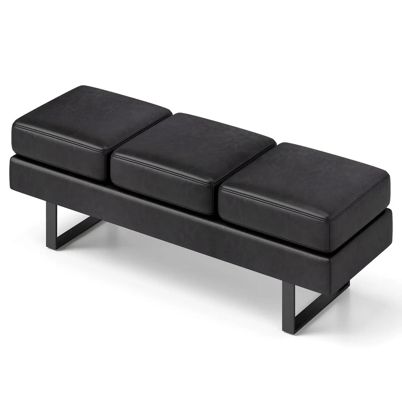 Waiting Room Bench Seating Long Bench with Metal Frame Leg by DirectDeals