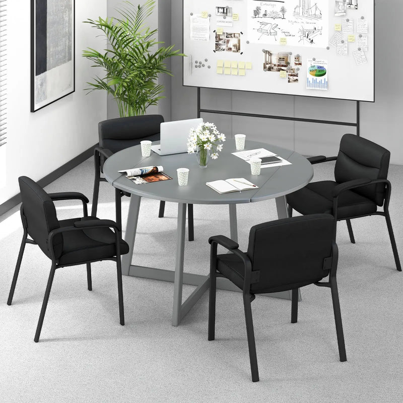 Waiting Room Chair No Wheels Set of 2-Black by DirectDeals