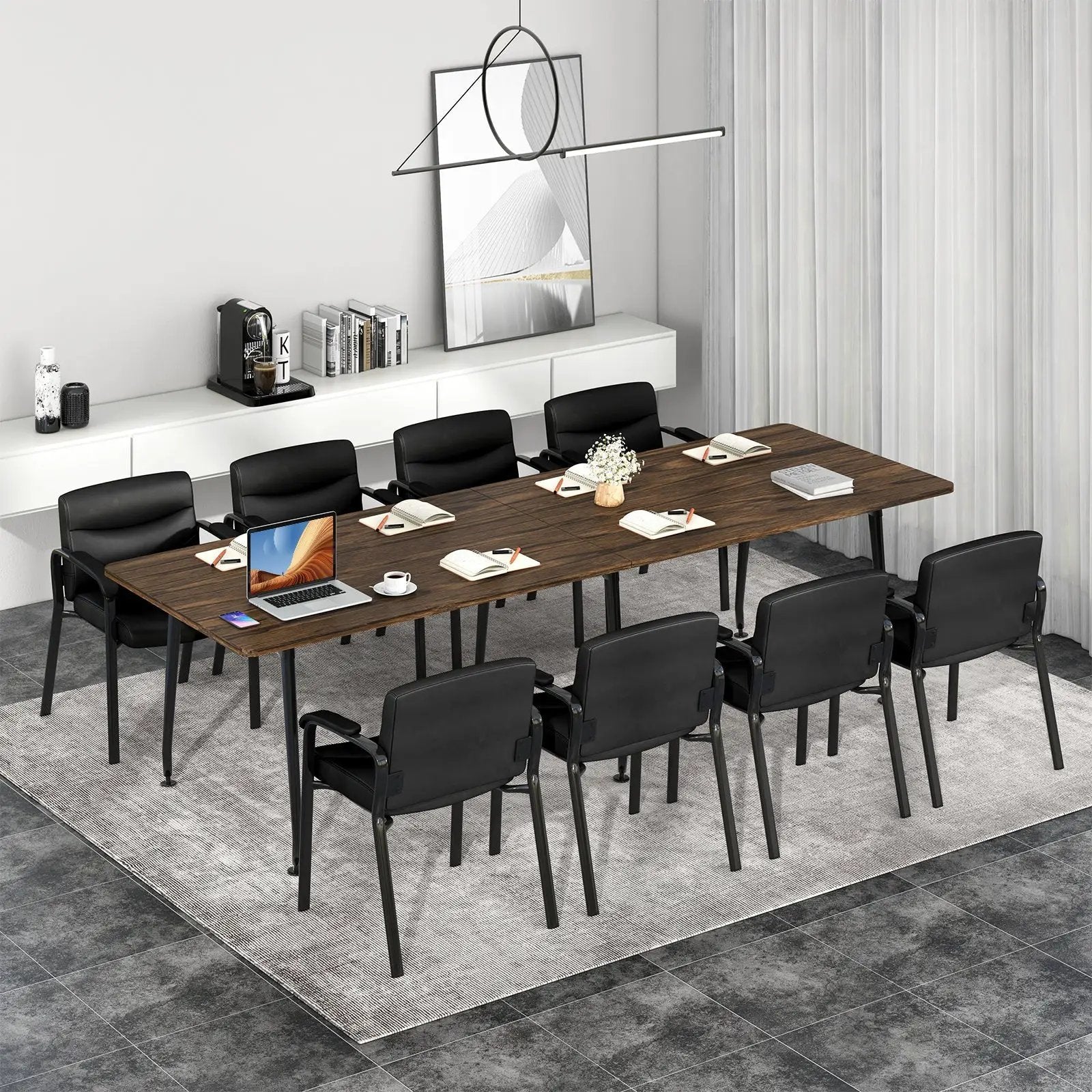 Waiting Room Chair No Wheels Set of 2-Black by DirectDeals