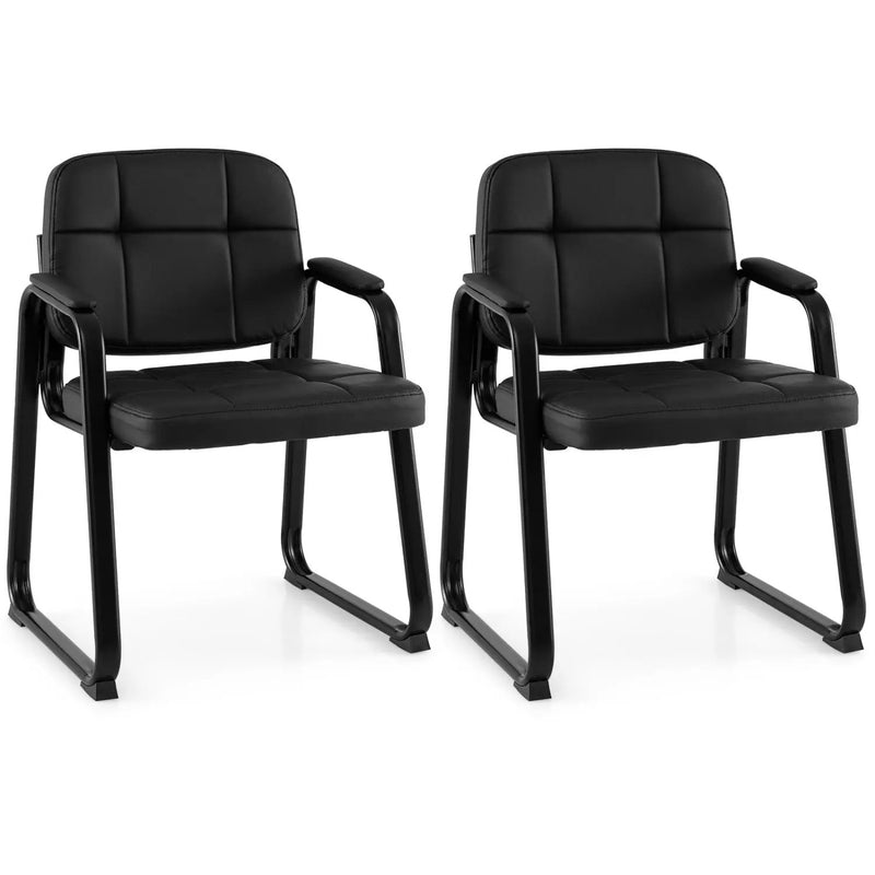 Waiting Room Guest Chairs Set of 4 Leather Office Reception Chairs by DirectDeals