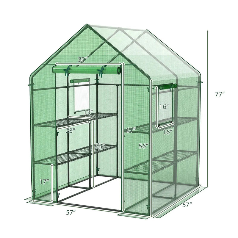 Walk-in Greenhouse 56 x 56 x 77 Inch Gardening with Observation Windows by DirectDeals