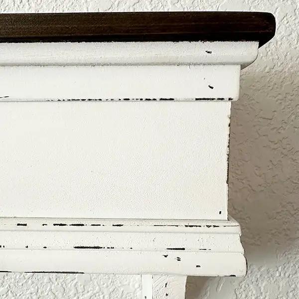 Distressed White Wood Wall Shelf by Decor Steals