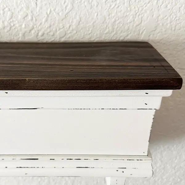 Distressed White Wood Wall Shelf by Decor Steals