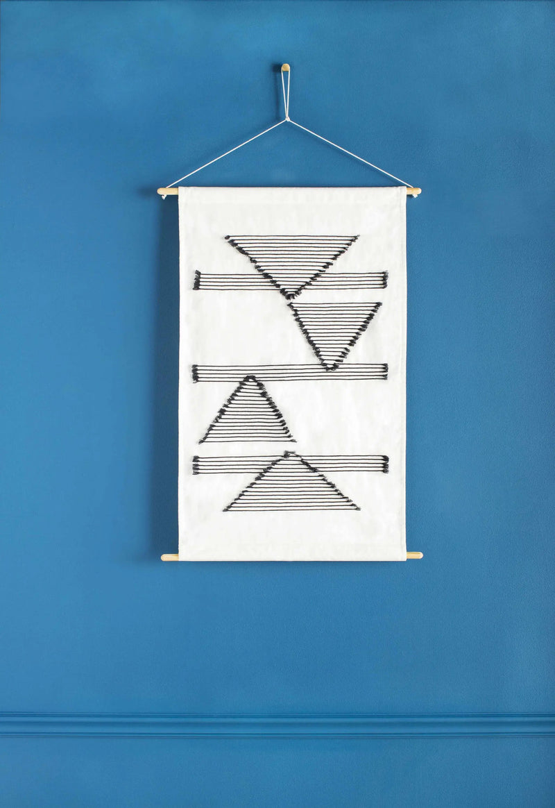 Garber Monochrome Geometric Wall Hanging by Boutique Rugs