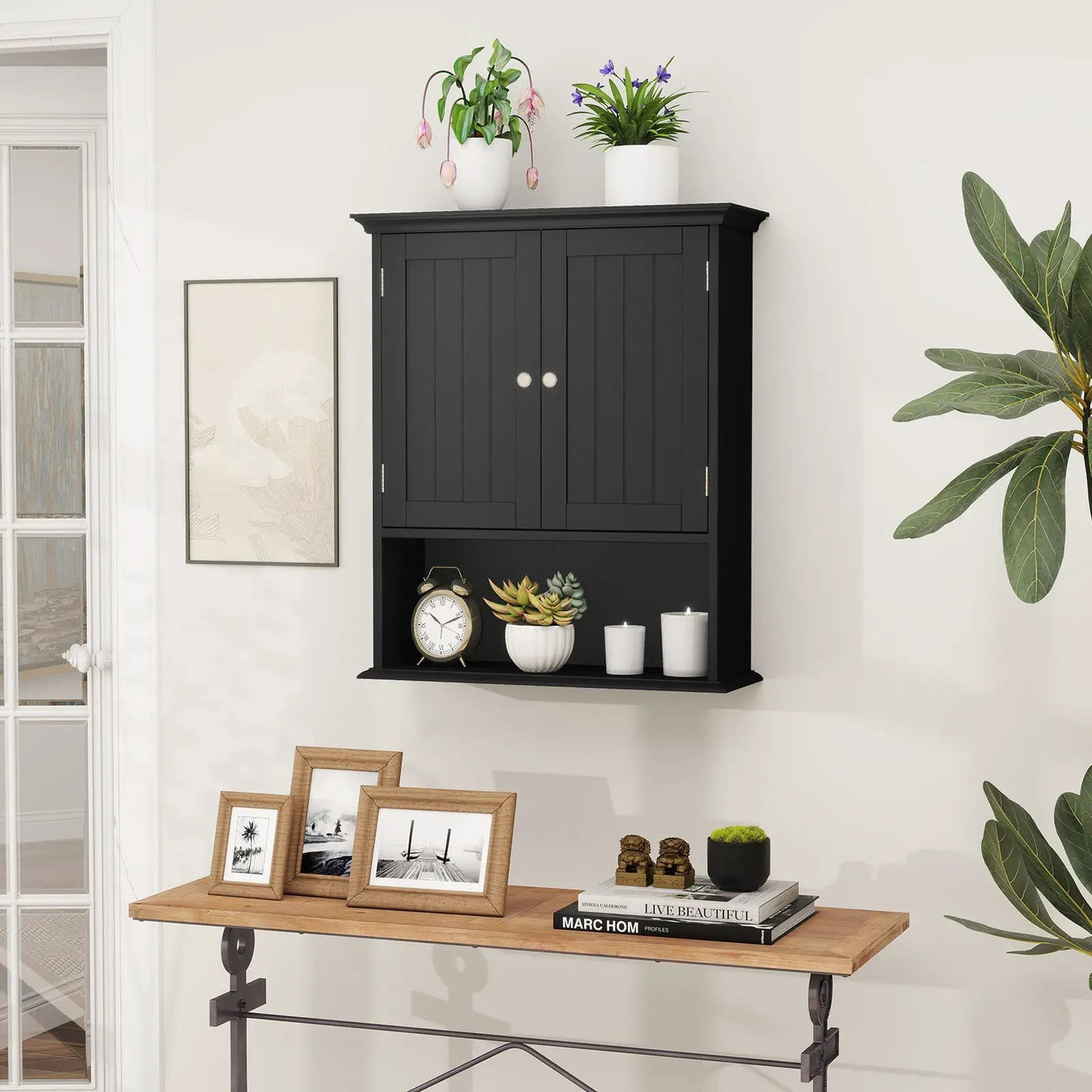 Wall Mount Bathroom Cabinet Storage Organizer with Doors and Shelves by DirectDeals