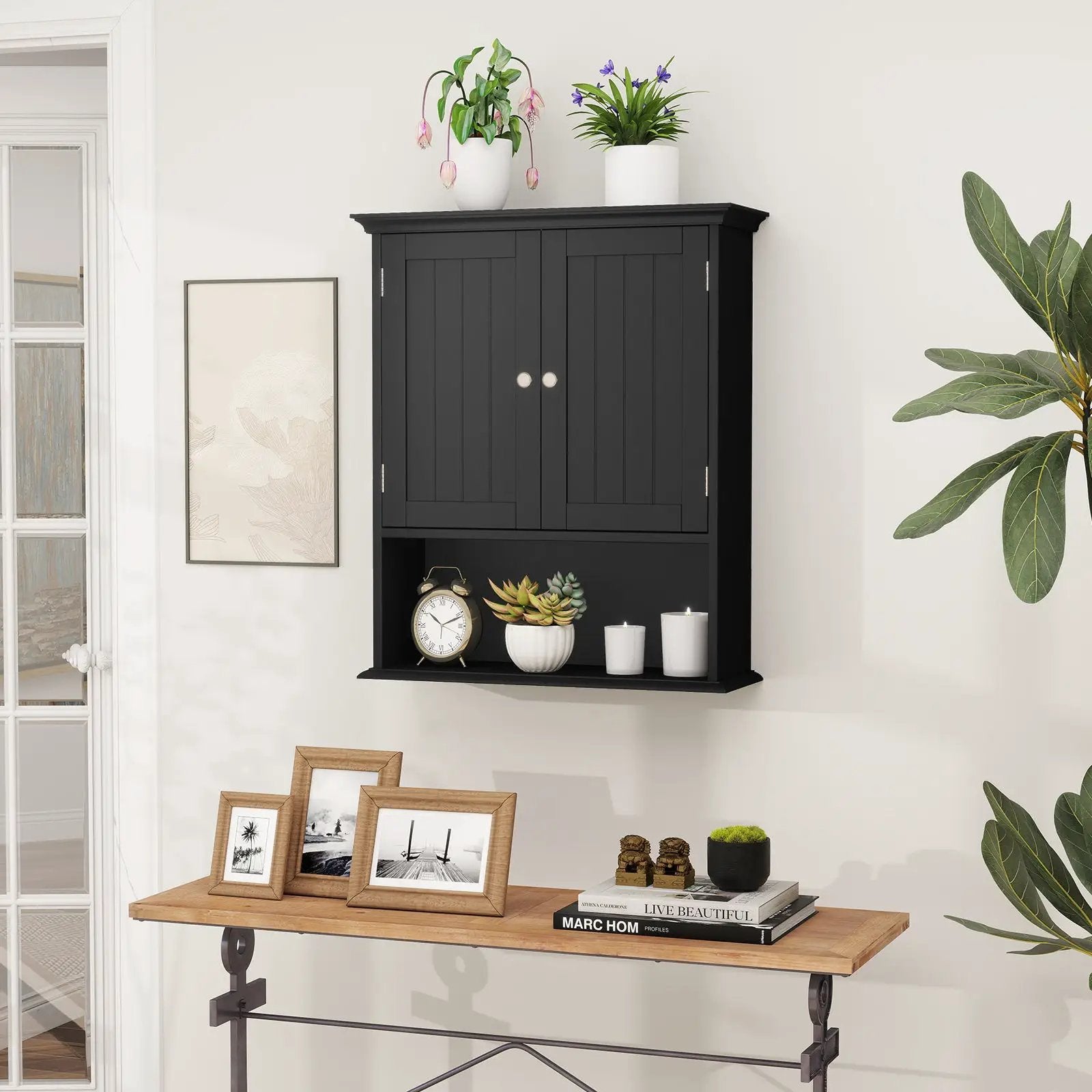 Wall Mount Bathroom Cabinet Storage Organizer with Doors and Shelves by DirectDeals