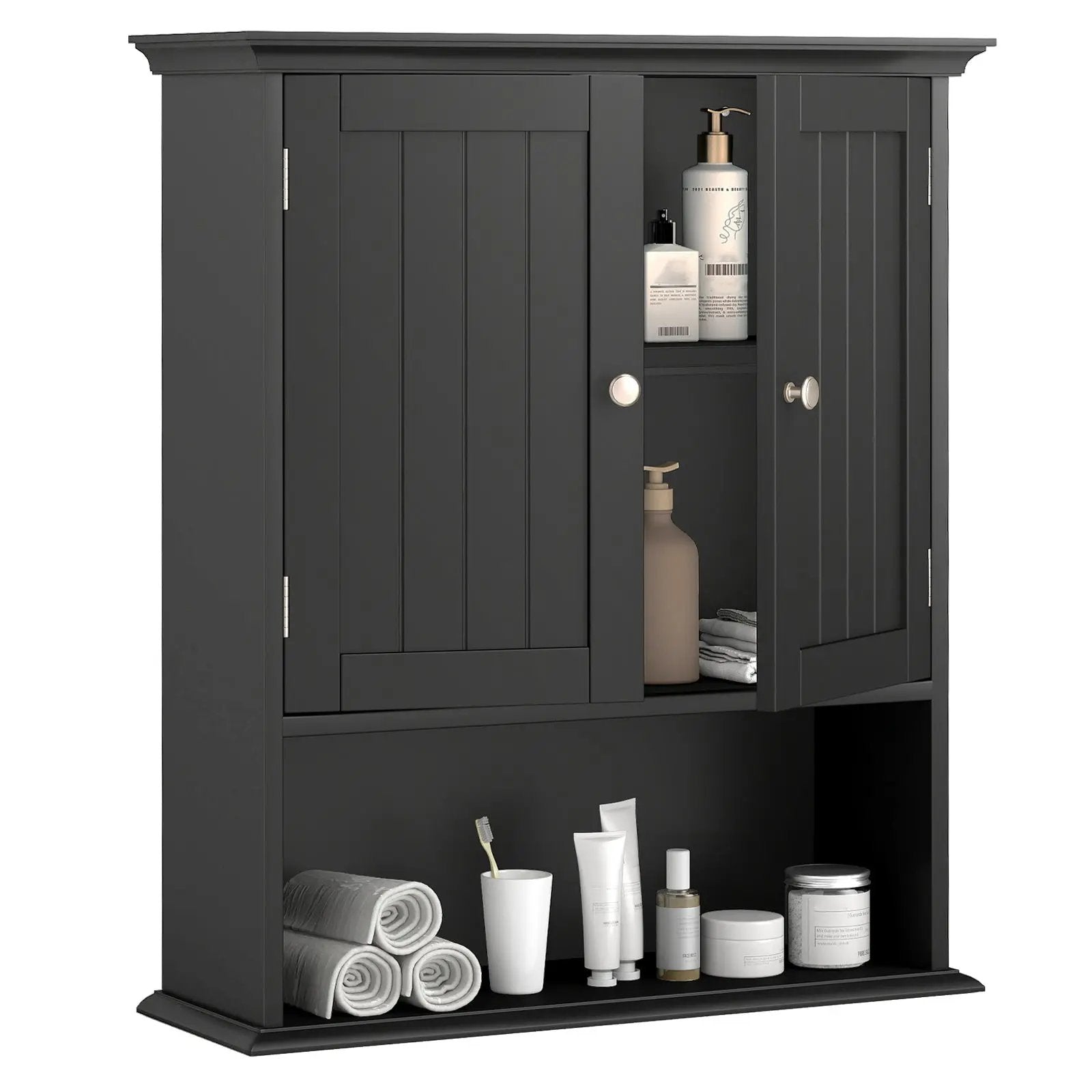 Wall Mount Bathroom Cabinet Storage Organizer with Doors and Shelves by DirectDeals