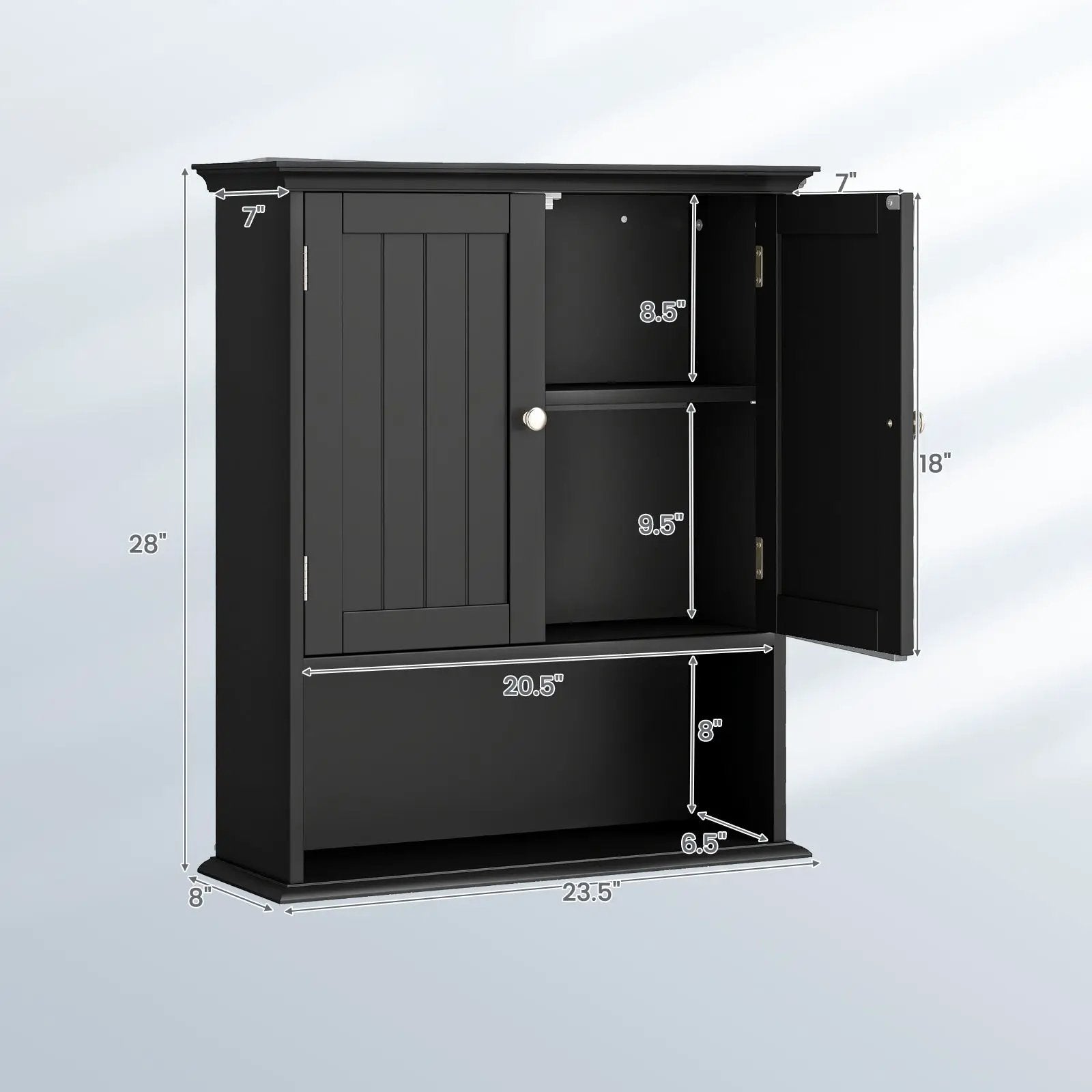 Wall Mount Bathroom Cabinet Storage Organizer with Doors and Shelves by DirectDeals