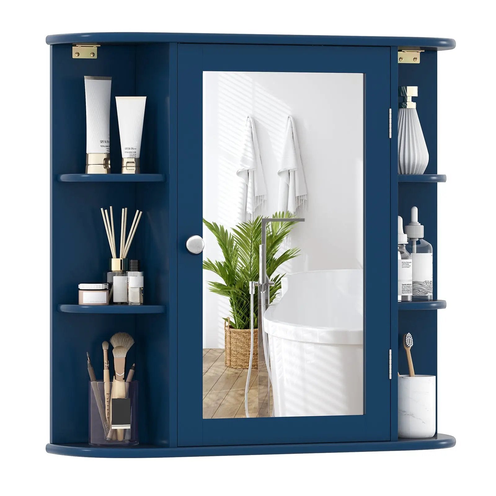 Wall-Mounted Bathroom Mirror Cabinet with Storage Shelves by DirectDeals