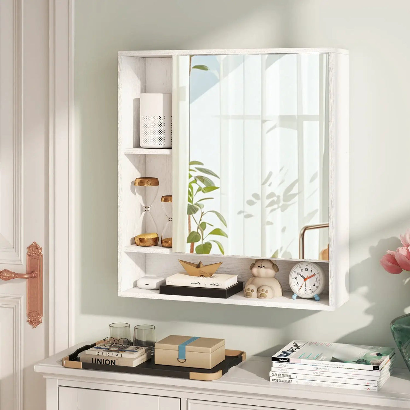 Wall Mounted Bathroom Cabinet with Mirror Single Door by DirectDeals