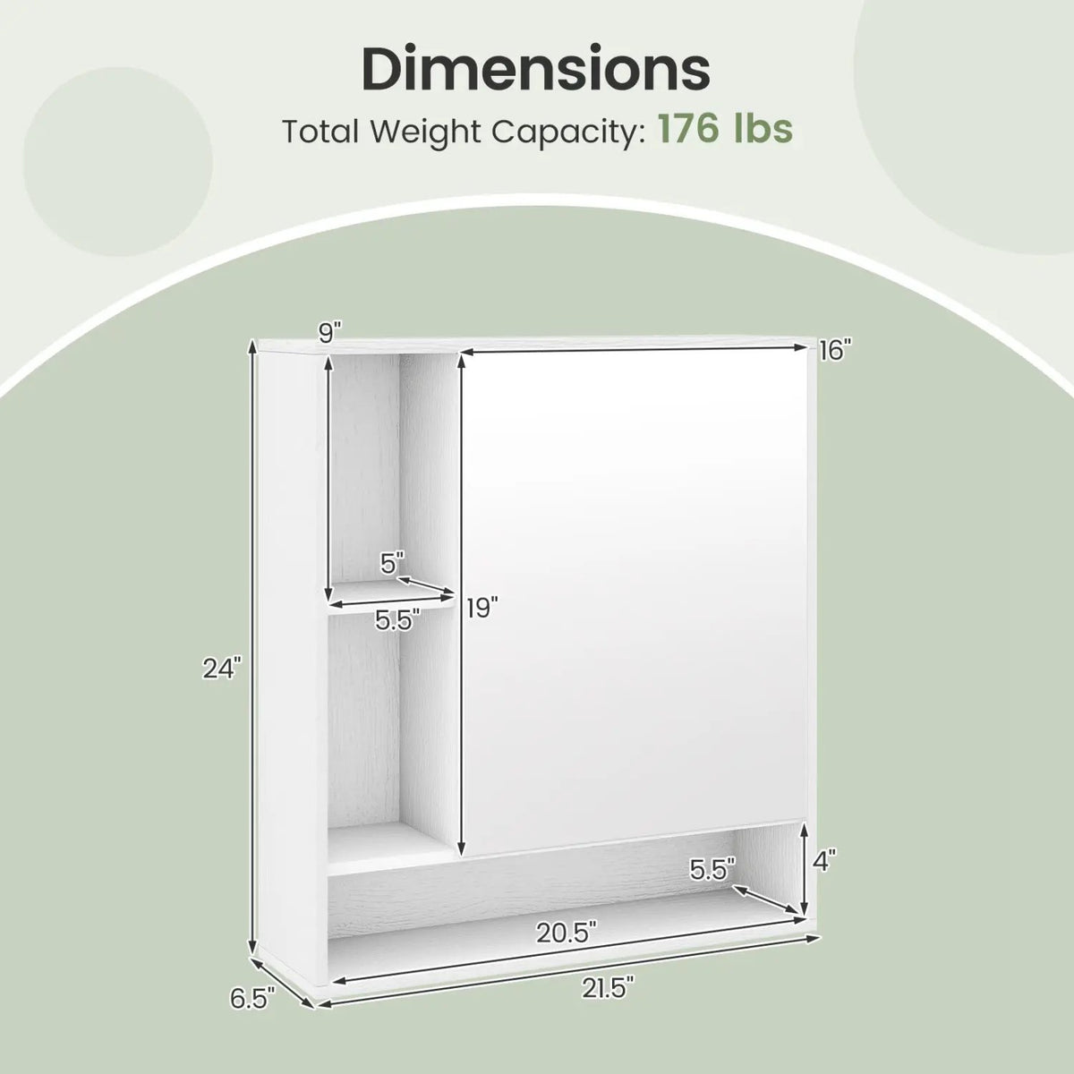 Wall Mounted Bathroom Cabinet with Mirror Single Door by DirectDeals