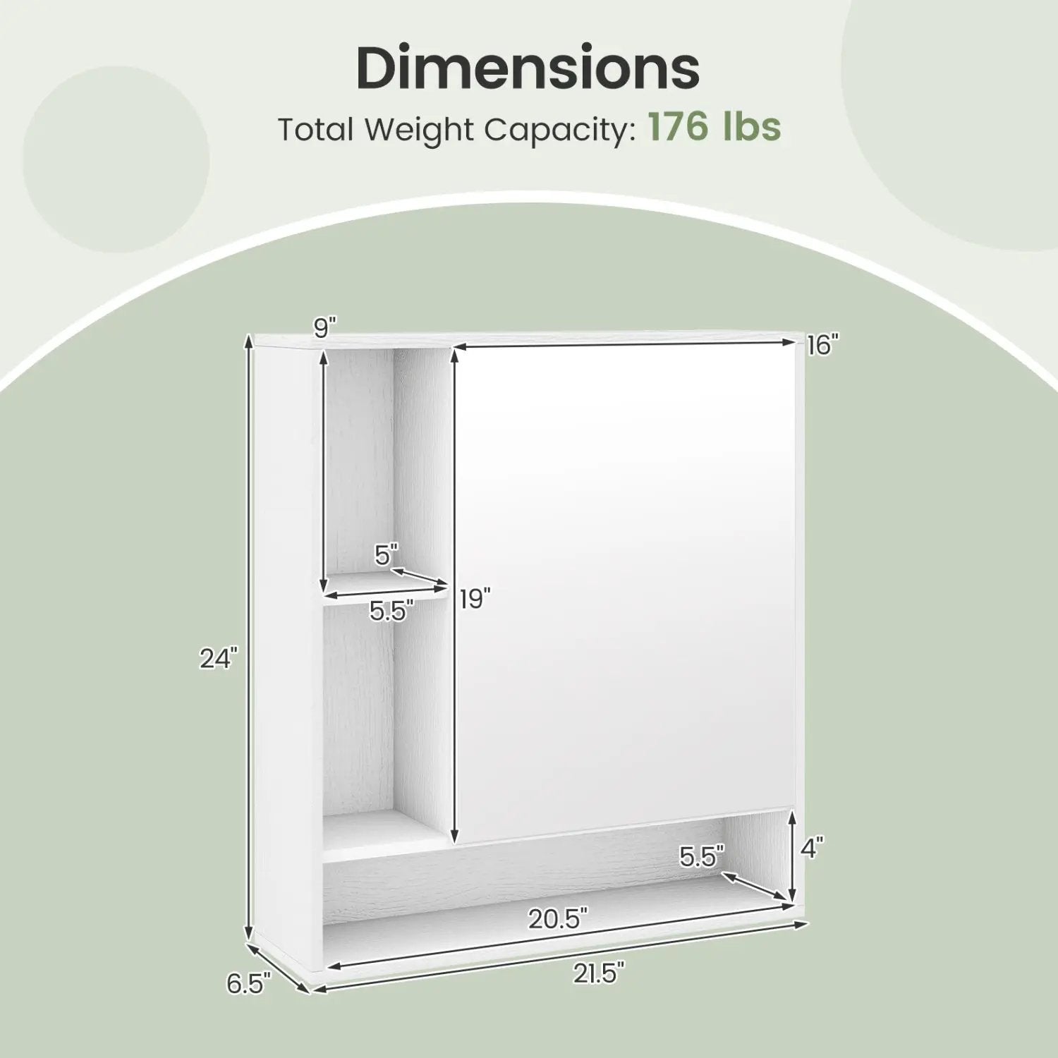 Wall Mounted Bathroom Cabinet with Mirror Single Door by DirectDeals