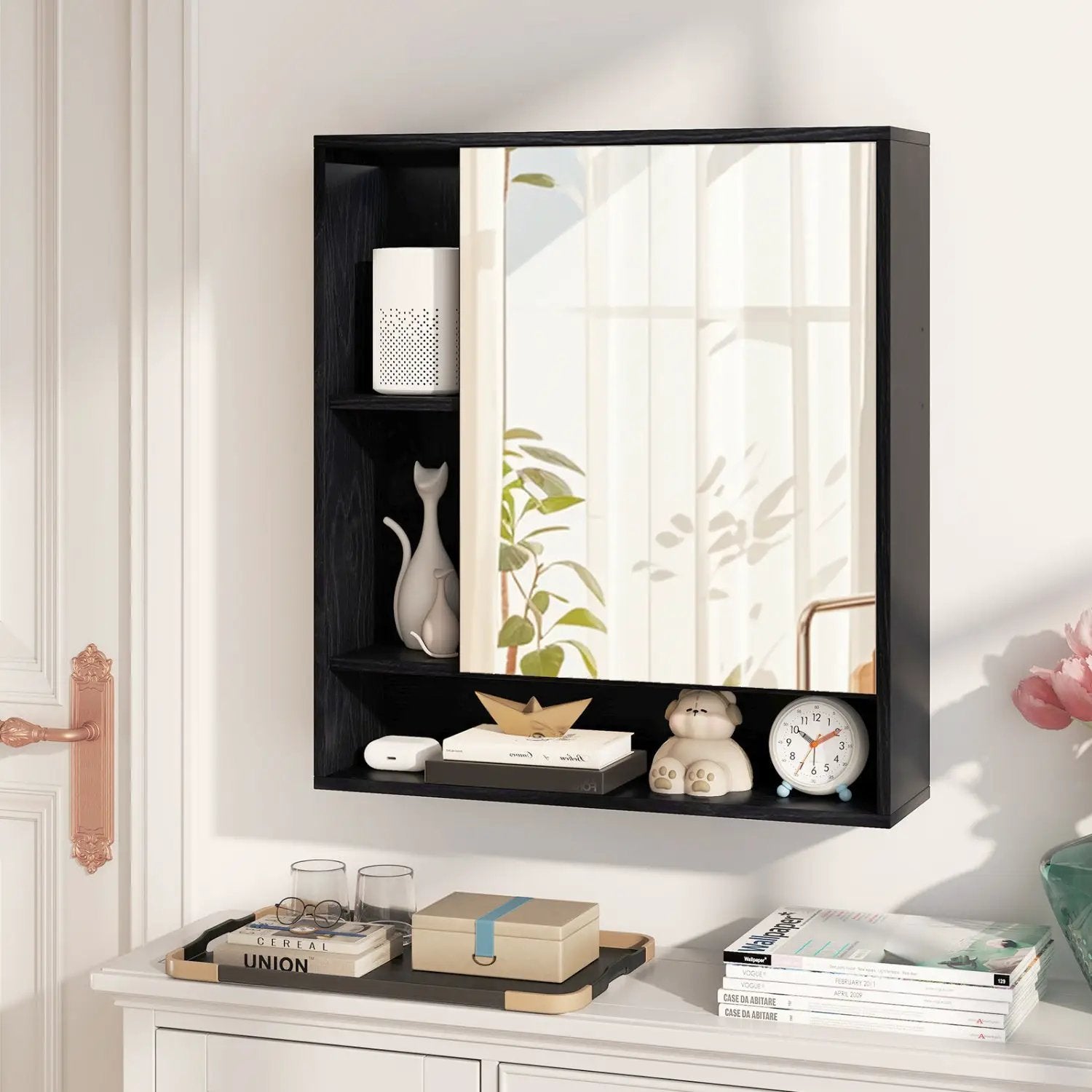Wall Mounted Bathroom Cabinet with Mirror Single Door by DirectDeals