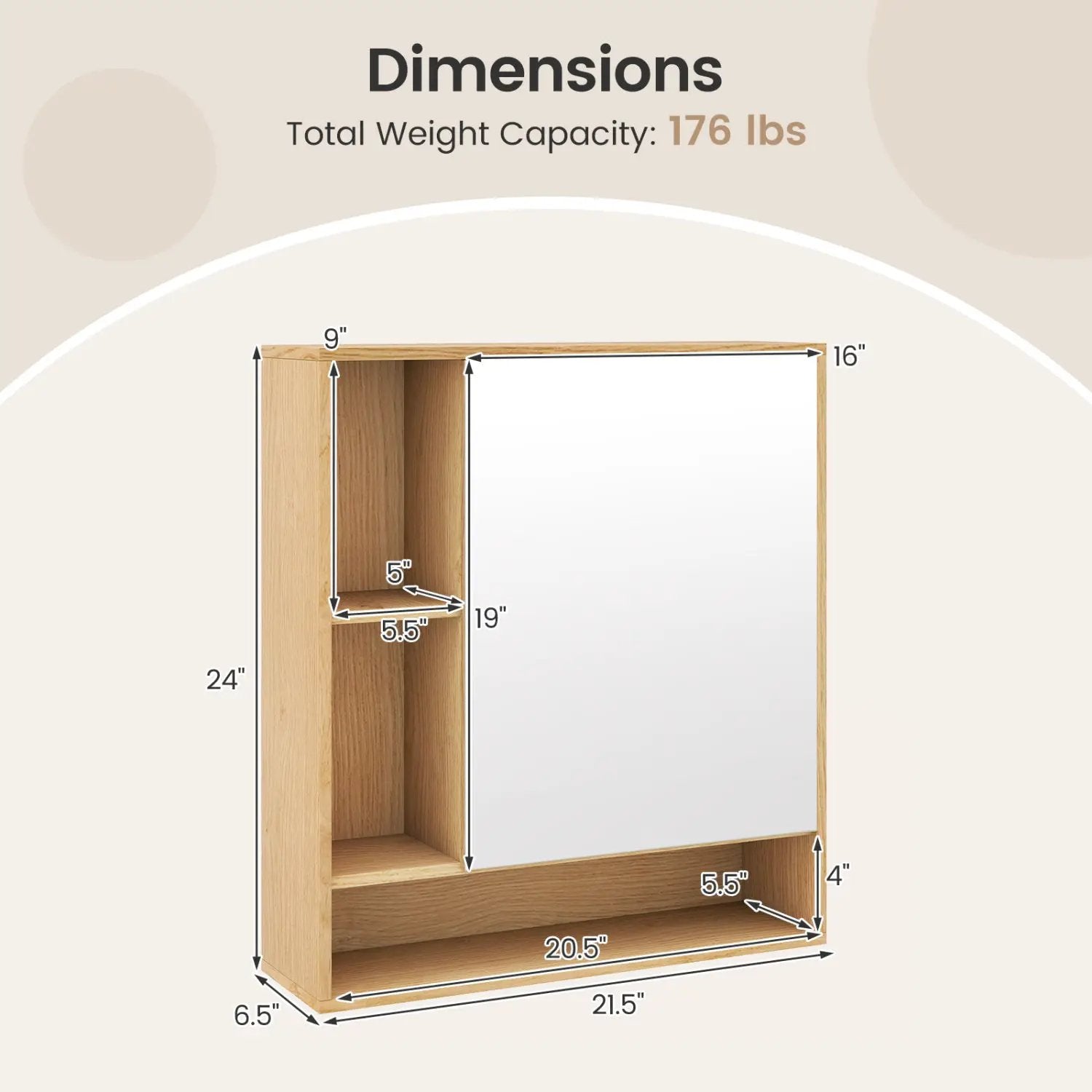 Wall Mounted Bathroom Cabinet with Mirror Single Door by DirectDeals