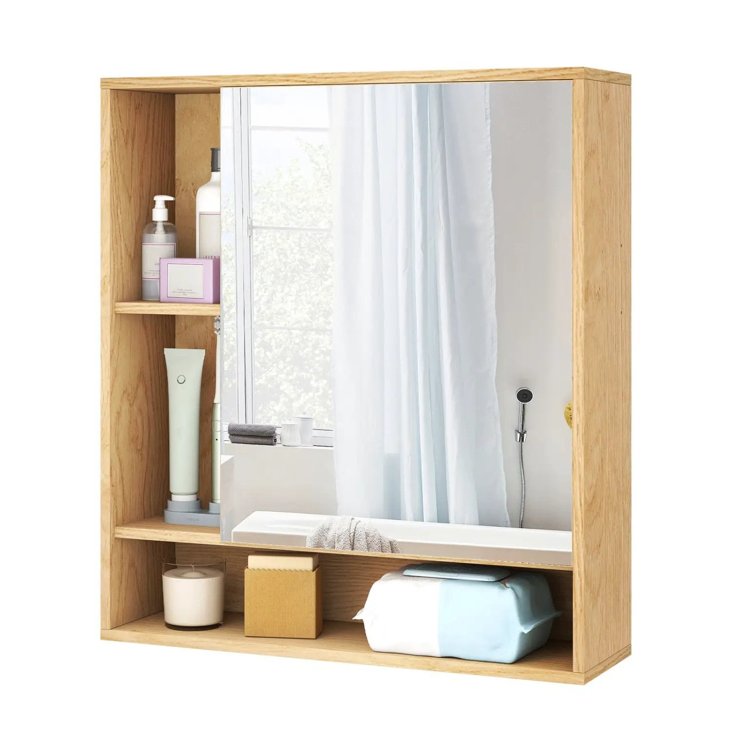 Wall Mounted Bathroom Cabinet with Mirror Single Door by DirectDeals