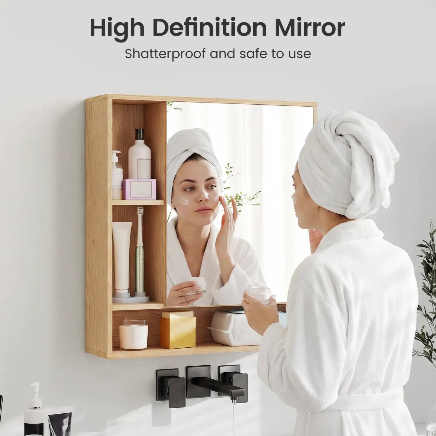 Wall Mounted Bathroom Cabinet with Mirror Single Door by DirectDeals