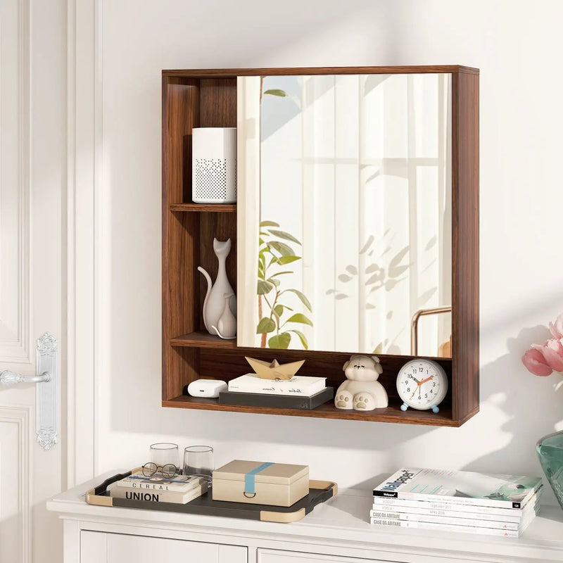Wall Mounted Bathroom Cabinet with Mirror Single Door by DirectDeals