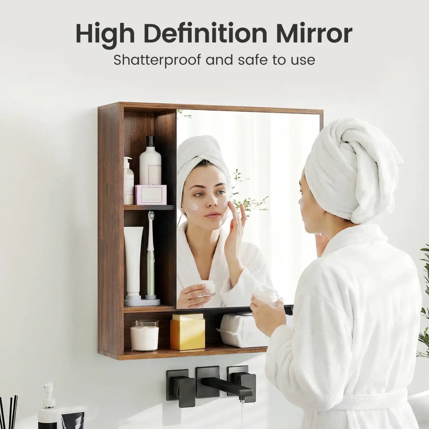 Wall Mounted Bathroom Cabinet with Mirror Single Door by DirectDeals