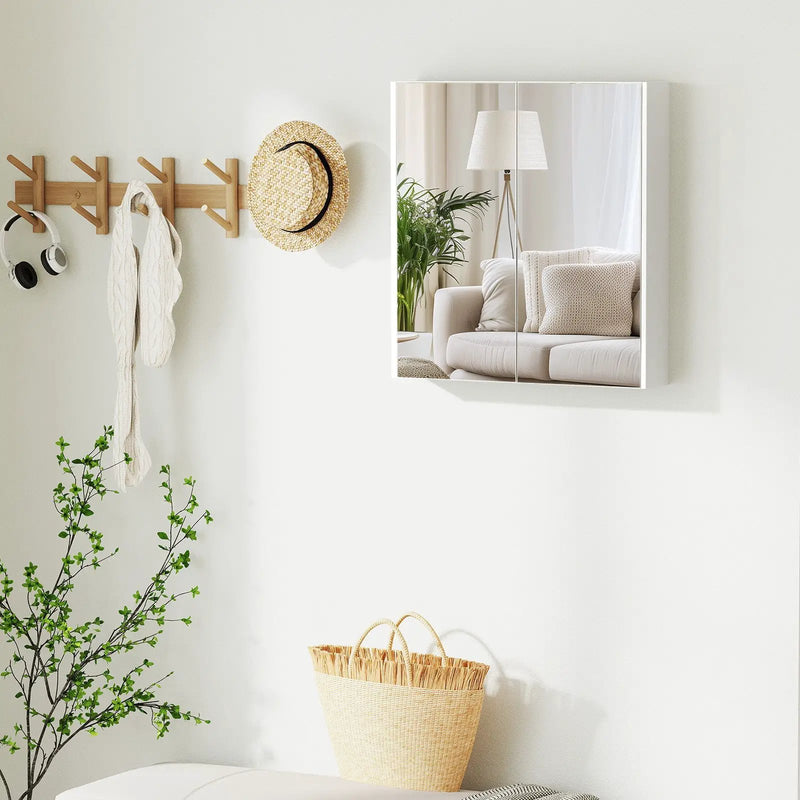 Double Door Bathroom Wall Cabinet with Mirror and Adjustable Shelf by DirectDeals